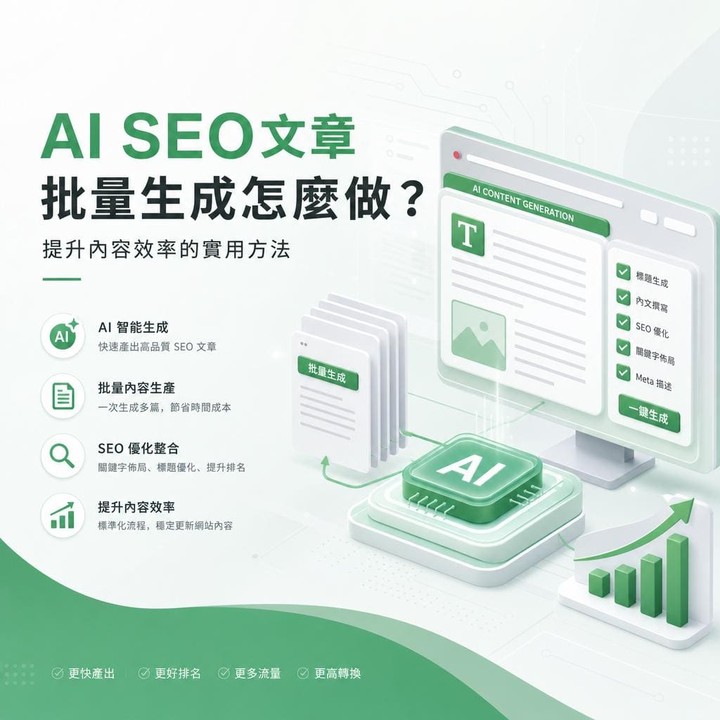 ai seo文章批量生成怎麼做?提升內容效率的實用方法