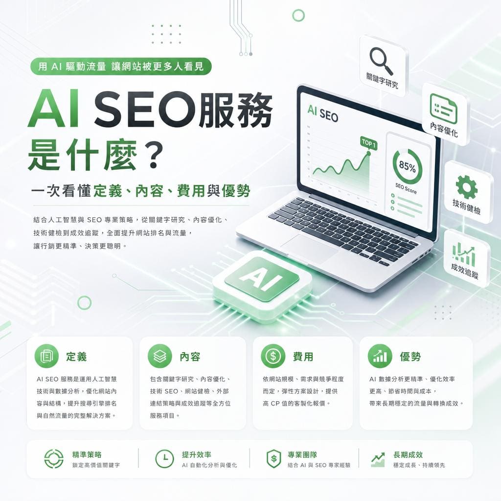 ai seo服務是什麼？一次看懂定義、內容、費用與優勢