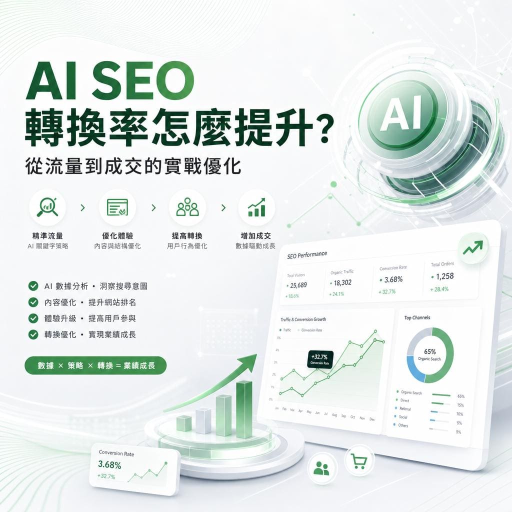 AI SEO轉換率怎麼提升？從流量到成交的實戰優化