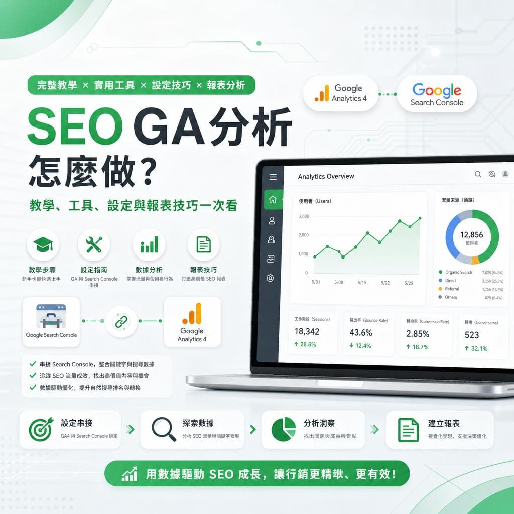 SEO GA分析怎麼做？教學、工具、設定與報表技巧一次看